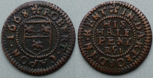 Dartford, Robert Capon 1668 halfpenny token